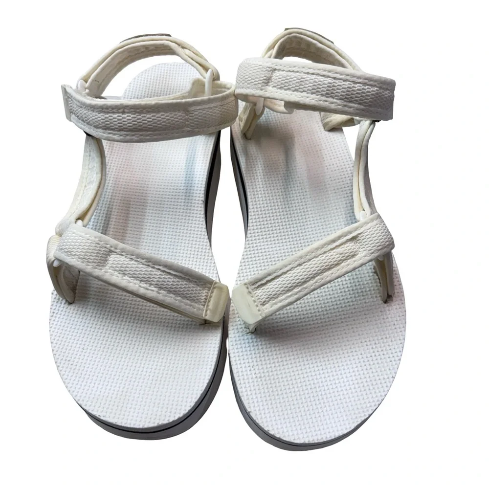 Teva Women's Flatform Universal Mesh Print Platform Sandal White Sz 10